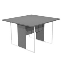 Tavolo riunione Essence - 120 x 110 cm - Antracite - Gamba bianca