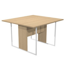 Tavolo riunione Essence - 120 x 110 cm - Rovere - Gamba bianca