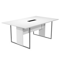 Tavolo riunione Essence - 120 x110 cm - Bianco - Gamba antracite opaco