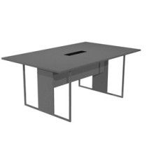 Tavolo riunione Essence - 180 x 110 cm - Antracite - Gamba antracite - Top nero