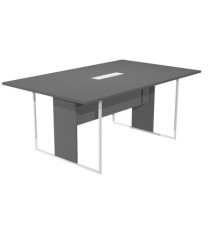 Tavolo riunione Essence - 180 x 110 cm - Antracite - Gamba bianca - Top bianco