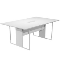 Tavolo riunione Essence - 180 x 110 cm - Bianco - Gamba bianca - Top bianco