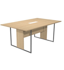 Tavolo riunione Essence - 180 x 110 cm - Rovere - Gamba antracite - Top bianco