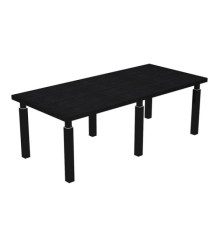 Tavolo riunione Prestige Quadro - 220 x 100 cm - nero venato/ nero