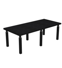 Tavolo riunione Prestige Quadro - 220 x 100 cm - nero venato/ nero
