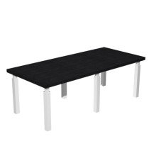 Tavolo riunione Prestige Quadro - 220 x 100 cm - nero venato/bianco