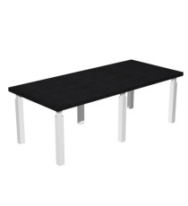Tavolo riunione Prestige Quadro - 220 x 100 cm - nero venato/bianco