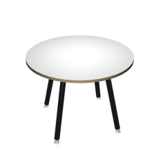 Tavolo riunione tondo Skinny Metal - diametro 100 cm - bianco