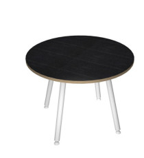 Tavolo riunione tondo Skinny Metal - diametro 100 cm - nero venato