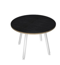 Tavolo riunione tondo Skinny Metal - diametro 100 cm - nero venato