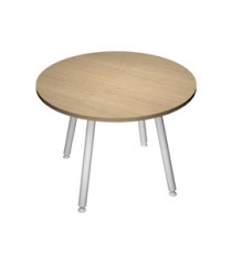 Tavolo riunione tondo Skinny Metal - diametro 100 cm - rovere
