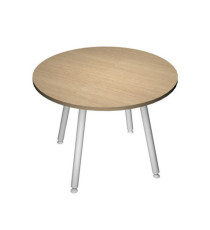 Tavolo riunione tondo Skinny Metal - diametro 100 cm - rovere