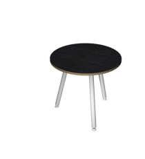 Tavolo riunione tondo Skinny Metal - diametro 80 cm - nero venato