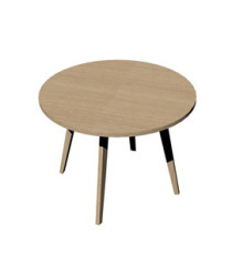 Tavolo riunione tondo Woody - diametro 100 cm - rovere