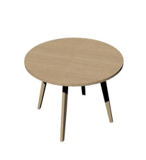 Tavolo riunione tondo Woody - diametro 100 cm - rovere