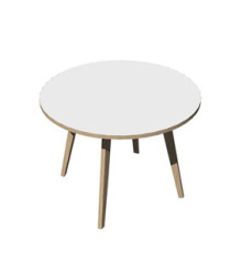 Tavolo riunione tondo Woody - diametro 100 cm - rovere / bianco