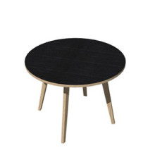 Tavolo riunione tondo Woody - diametro 100 cm - rovere / nero venato