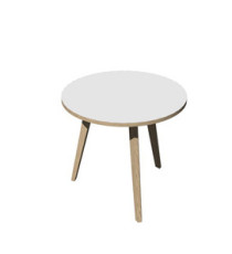 Tavolo riunione tondo Woody - diametro 80 cm - rovere / bianco