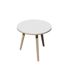Tavolo riunione tondo Woody - diametro 80 cm - rovere / bianco
