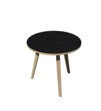 Tavolo riunione tondo Woody - diametro 80 cm - rovere / nero venato