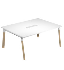 Tavolo riunione Woody - 160 x 120 x 72,5 cm - piano bianco