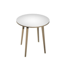 Tavolo rotondo alto Woody - diametro 100 cm - H 105 cm - rovere/bianco