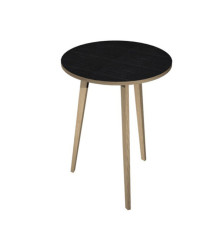 Tavolo rotondo alto Woody - diametro 80 cm - H 105 cm - rovere/nero venato