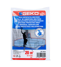 Telo copritutto - 4 x 5 m - 20 mq - 95/105 gr - HDPE - trasparente - Geko Telo copritutto - 4 x 5 m - 20 mq - 95/105 gr - HDPE - trasparente - Geko