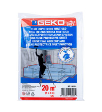 Telo copritutto - 4 x 5 m - 20 mq - 95/105 gr - HDPE - trasparente - Geko Telo copritutto - 4 x 5 m - 20 mq - 95/105 gr - HDPE - trasparente - Geko