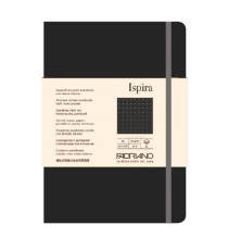 Taccuino Ispira - con elastico - copertina flessibile - A5 - 96 fogli - puntinato - nero - Fabriano