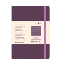 Taccuino Ispira - con elastico - copertina flessibile - A5 - 96 fogli - righe - viola - Fabriano
