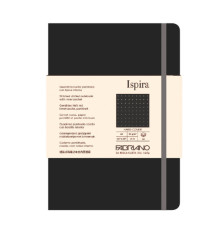 Taccuino Ispira - con elastico - copertina rigida - A5 - 96 fogli - puntinato - nero - Fabriano