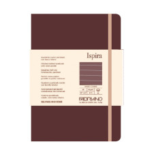Taccuino Ispira - con elastico - copertina rigida - A5 - 96 fogli - righe - marrone - Fabriano