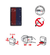 Tampone di ricambio E/10/2 - rosso/blu - Colop Tampone di ricambio E/10/2 - rosso/blu - Colop