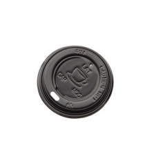 Tappo per bicchiere da 115 ml - polistirene - nero - Leone - conf. 1000 pezzi Tappo per bicchiere da 115 ml - polistirene - nero - Leone - conf. 1000 pezzi