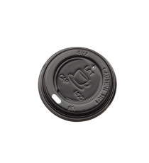 Tappo per bicchiere da 115 ml - polistirene - nero - Leone - conf. 1000 pezzi Tappo per bicchiere da 115 ml - polistirene - nero - Leone - conf. 1000 pezzi