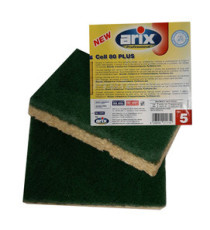 Spugna Cell 80 Plus - abrasiva - antibatterica - Arix - conf. 5 pezzi Spugna Cell 80 Plus - abrasiva - antibatterica - Arix - conf. 5 pezzi
