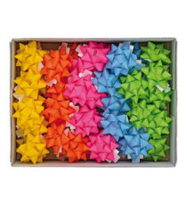 Stelle di nastro ecocolor - 15 mm x diam. 6,5 cm - colori assortiti primavera - Brizzolari - conf. 50 pezzi Stelle di nastro ecocolor - 15 mm x diam. 6,5 cm - colori assortiti primavera - Brizzolari - conf. 50 pezzi