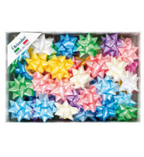 Stelle di nastro liscio 6800 - 19 mm x diam. 9 cm - colori assortiti primavera - Brizzolari - conf. 70 pezzi Stelle di nastro liscio 6800 - 19 mm x diam. 9 cm - colori assortiti primavera - Brizzolari - conf. 70 pezzi