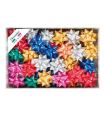 Stelle di nastro liscio 6800 - 19 mm x diam. 9 cm - colori natalizi assortiti - Brizzolari - conf. 70 pezzi Stelle di nastro liscio 6800 - 19 mm x diam. 9 cm - colori natalizi assortiti - Brizzolari - conf. 70 pezzi
