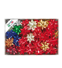 Stelle di nastro metal 6870 - 19 mm - diam. 9 cm - colori assortiti - Brizzolari - conf. 70 pezzi Stelle di nastro metal 6870 - 19 mm - diam. 9 cm - colori assortiti - Brizzolari - conf. 70 pezzi