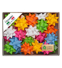 Stelle di nastro similpaper - 10 mm x diam. 5 cm - colori assortiti primavera - Brizzolari - conf. 100 pezzi Stelle di nastro similpaper - 10 mm x diam. 5 cm - colori assortiti primavera - Brizzolari - conf. 100 pezzi