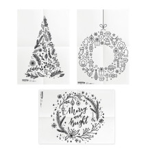 Stencil per vetri - foglio A2 - 'NATALE' - Securit - set 3 pezzi