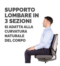 Supporto lombare ergonomico - 38x37x5 cm -  nero - Fellowes