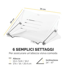Supporto notebook Clarity - 35x27x13,4-20,4cm - Fellowes