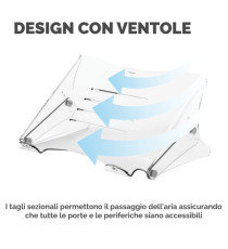 Supporto notebook Clarity - 35x27x13,4-20,4cm - Fellowes