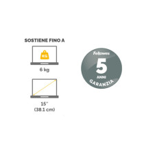 Supporto notebook Clarity - 35x27x13,4-20,4cm - Fellowes