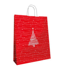 Shopper - maniglie cordino - 22 x 10 x 29 cm - carta kraft - albero natale - Mainetti Bags - conf. 25 pezzi Shopper - maniglie cordino - 22 x 10 x 29 cm - carta kraft - albero natale - Mainetti Bags - conf. 25 pezzi