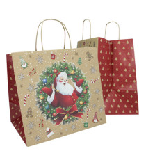 Shopper - maniglie cordino - 35 x 22 x 32 cm - carta biokraft - Big Santa - Mainetti Bags - conf. 15 pezzi Shopper - maniglie cordino - 35 x 22 x 32 cm - carta biokraft - Big Santa - Mainetti Bags - conf. 15 pezzi