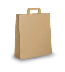 Shopper - maniglie piattina - 26 x 11 x 34,5 cm - carta kraft - avana - Mainetti Bags - conf. 300 pezzi
